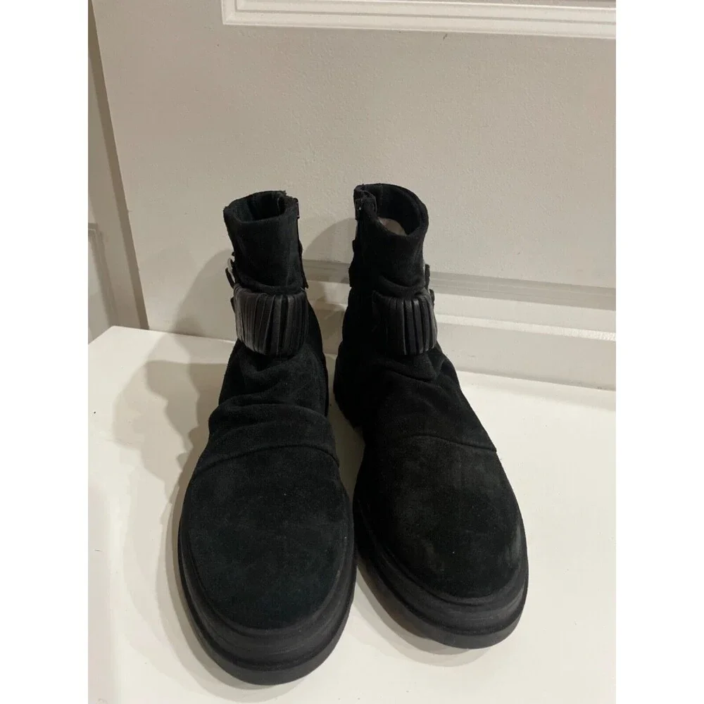 Miz Mooz Fanley Womens Black Suede Ankle Boots size 38/US 7.5 NWOT